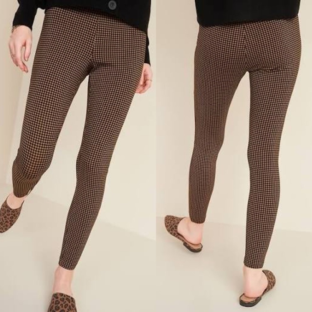 Old Navy High-Waisted Stevie Houndstooth Printed Ponte-Knit Pants